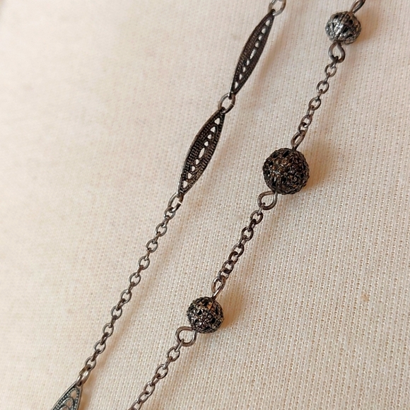 Boho dyed agate slice layered necklace - Picture 3 of 6